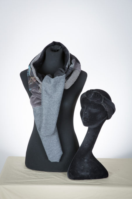 accessoires hiver, tissu, écharpe, bandeau, mitaines, création, pièce unique,